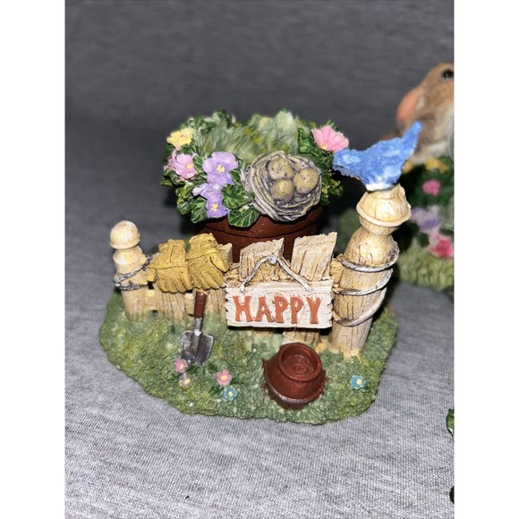 Garden Happy Spring Candle Holders Centerpiece ~ Easter Bunnies Pot Watering Can - Picture 3 of 16